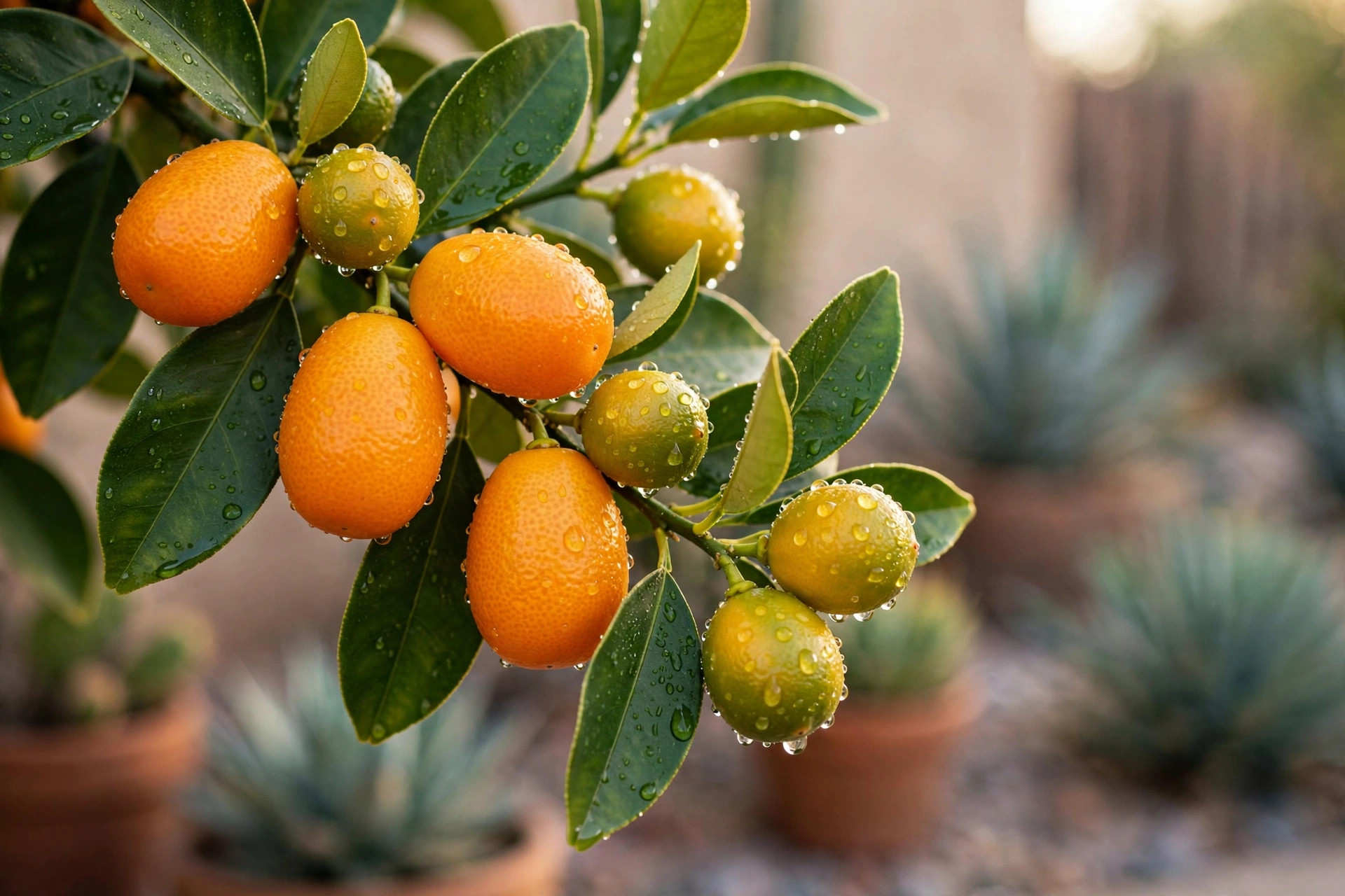 Citrus fruit on the branch
