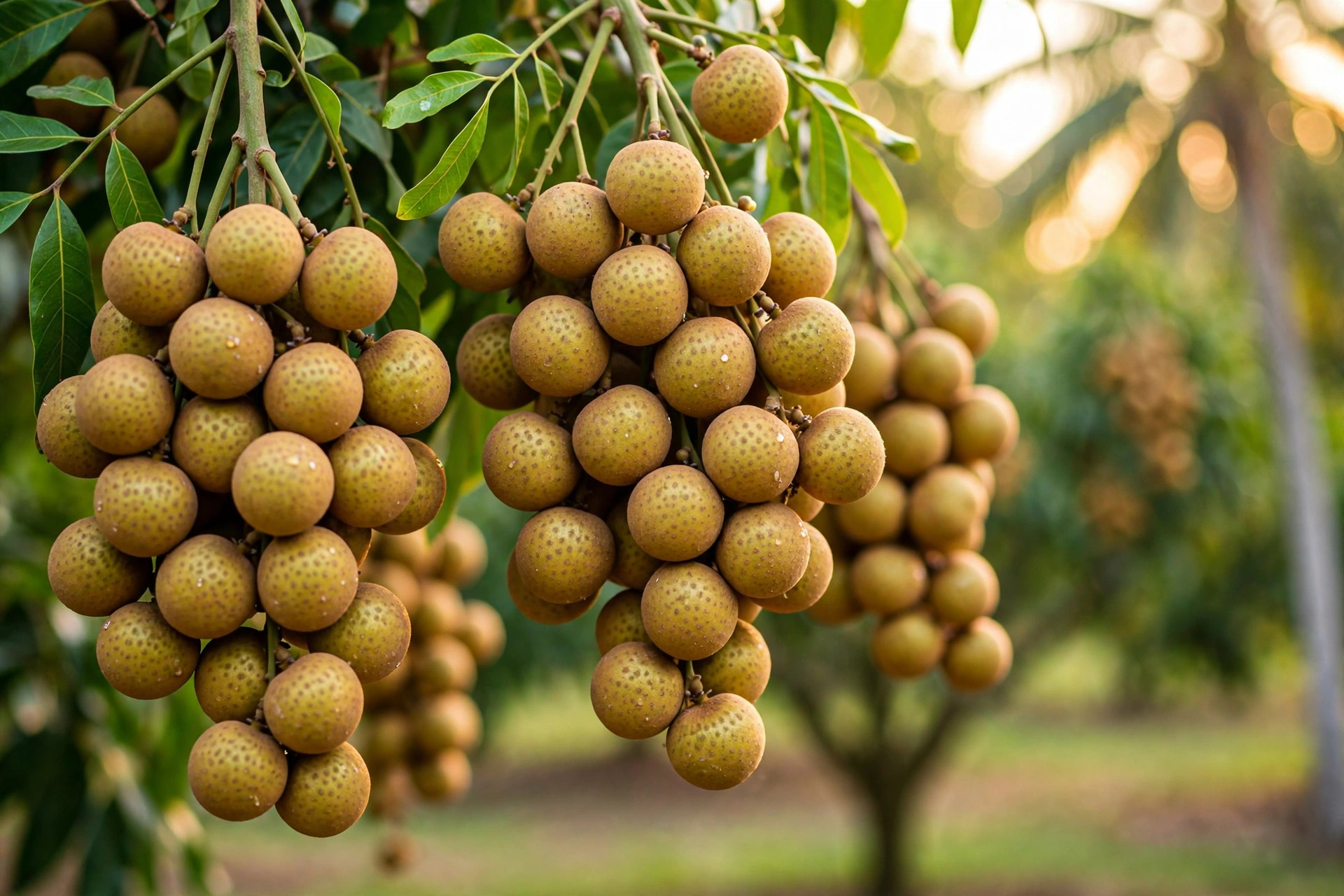 Longan fruit clusters